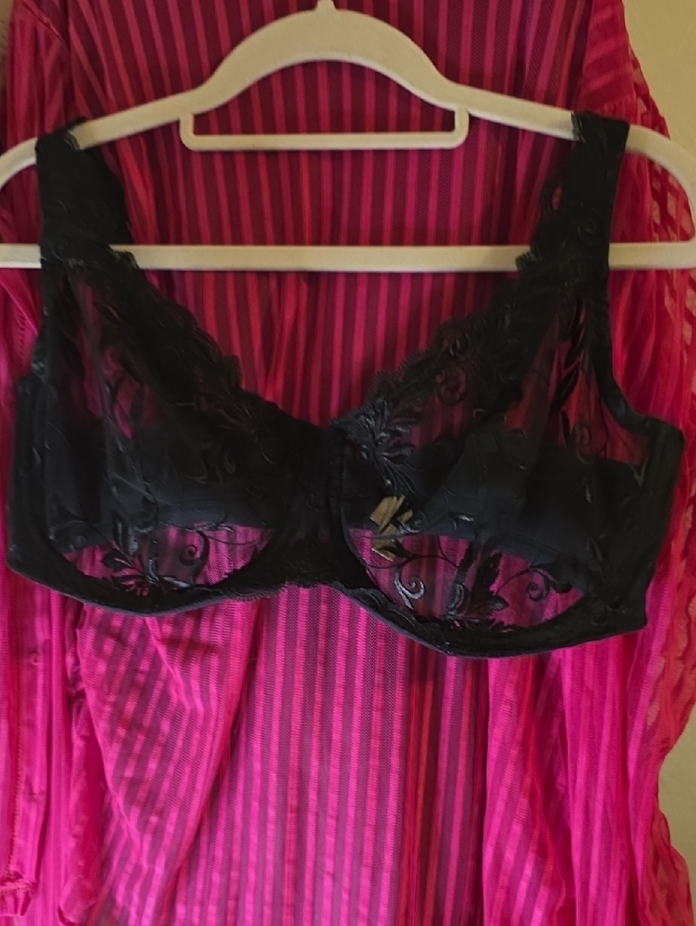 Soma Black Embroidered Sheer Underwire Bra